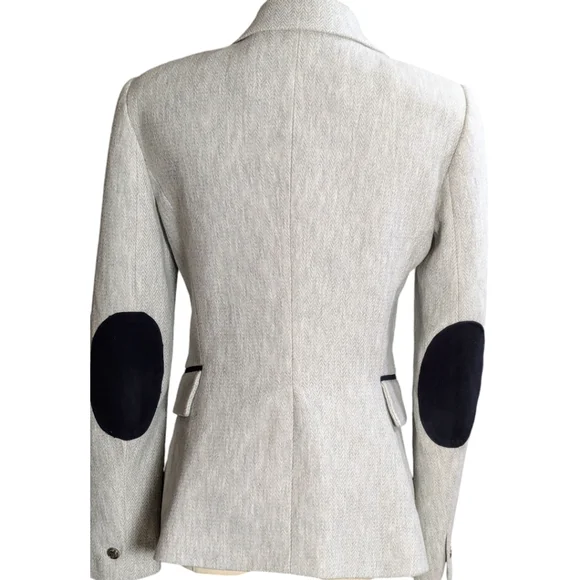 Zara Light Grey Cotton Jersey Blazer  size Medium - Picture 3 of 8